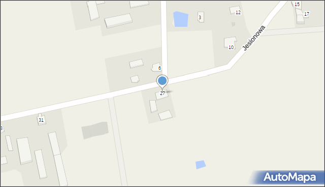 Biskupiec, Jesionowa, 27, mapa Biskupiec