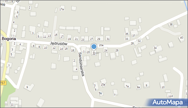 Bogoria, Jędrusiów, 22, mapa Bogoria