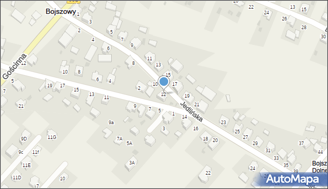 Bojszowy, Jedlińska, 12, mapa Bojszowy
