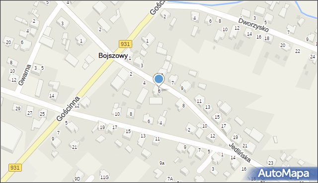 Bojszowy, Jedlińska, 6, mapa Bojszowy