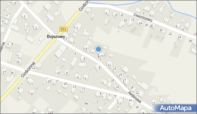 Bojszowy, Jedlińska, 9, mapa Bojszowy