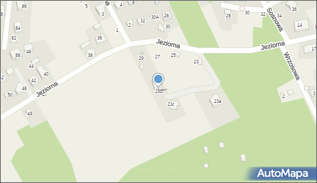 Borkowo, Jeziorna, 23D, mapa Borkowo