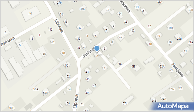 Borowa, Jesionowa, 2, mapa Borowa