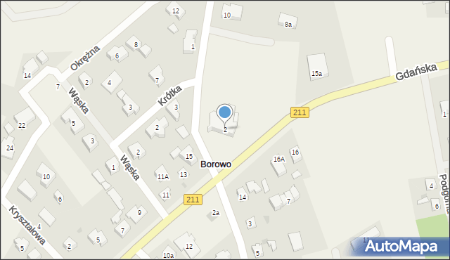 Borowo, Jeziorna, 2, mapa Borowo