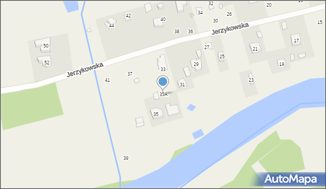 Borowo-Młyn, Jerzykowska, 33A, mapa Borowo-Młyn