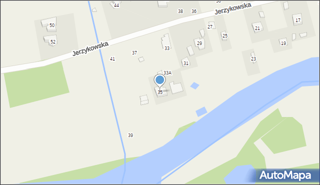 Borowo-Młyn, Jerzykowska, 35, mapa Borowo-Młyn