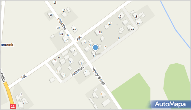 Boruszowice, Jedności, 5A, mapa Boruszowice