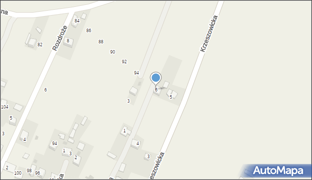 Brodła, Jesienna, 6, mapa Brodła