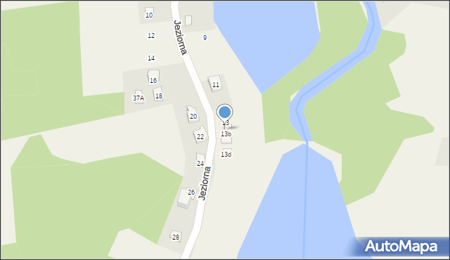 Brodnica Dolna, Jeziorna, 13a, mapa Brodnica Dolna
