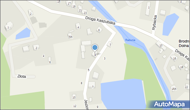 Brodnica Dolna, Jeziorna, 4, mapa Brodnica Dolna