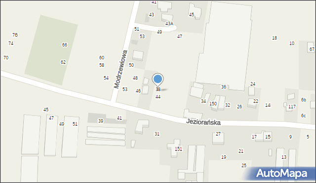 Brzezie, Jeziorańska, 42, mapa Brzezie