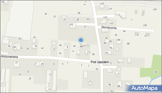 Brzezie, Jeziorańska, 4a, mapa Brzezie