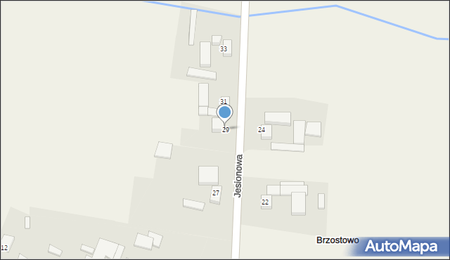 Brzostowo, Jesionowa, 29, mapa Brzostowo