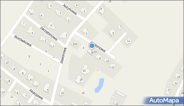 Brzozówka, Jesionowa, 6, mapa Brzozówka