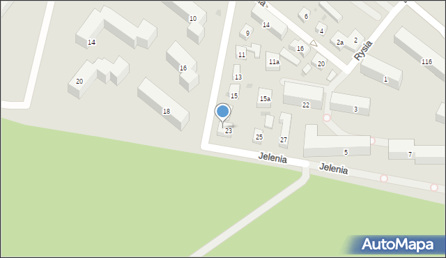 Bydgoszcz, Jelenia, 23a, mapa Bydgoszczy