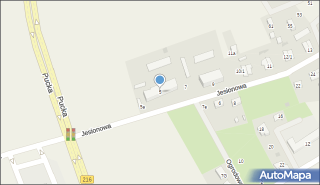 Celbowo, Jesionowa, 5, mapa Celbowo