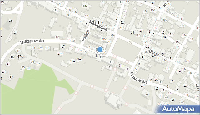 Chęciny, Jędrzejowska, 1, mapa Chęciny