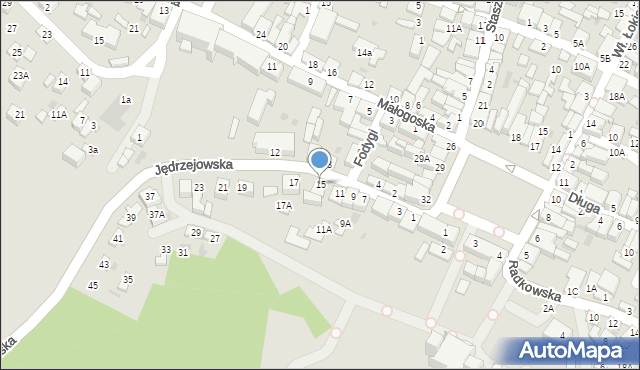 Chęciny, Jędrzejowska, 15, mapa Chęciny