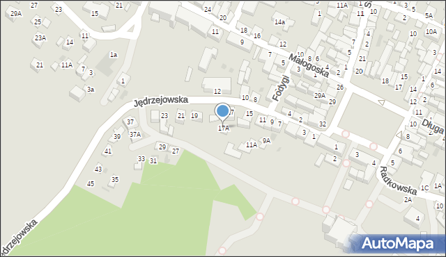 Chęciny, Jędrzejowska, 17A, mapa Chęciny