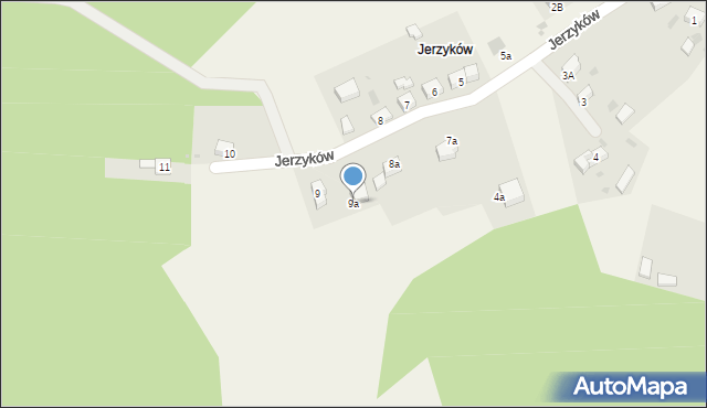 Chełmiec, Jerzyków, 9a, mapa Chełmiec