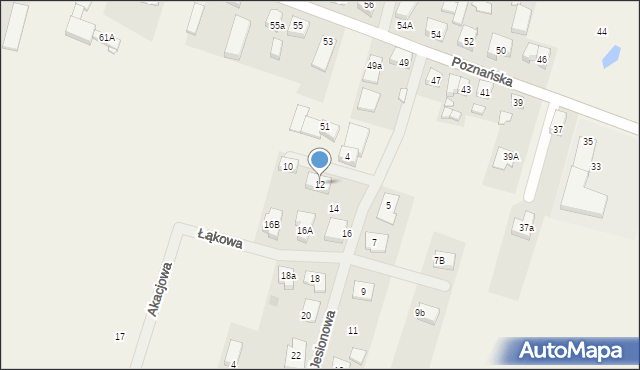 Chomęcice, Jesionowa, 12, mapa Chomęcice