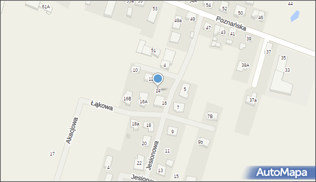 Chomęcice, Jesionowa, 14, mapa Chomęcice