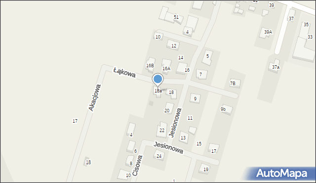 Chomęcice, Jesionowa, 18a, mapa Chomęcice