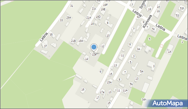 Chotomów, Jesionowa, 12a, mapa Chotomów