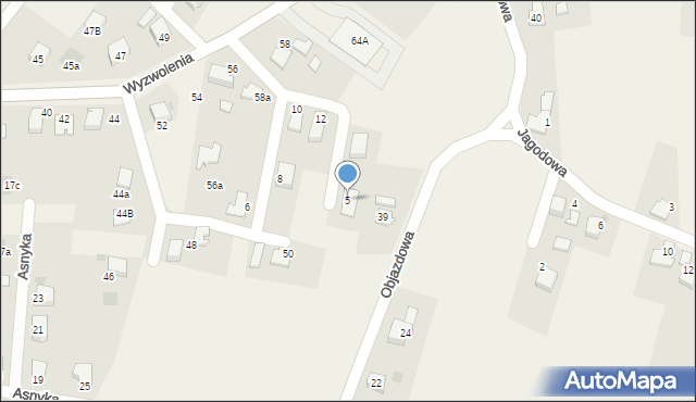 Chybie, Jeżynowa, 5, mapa Chybie