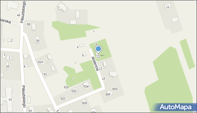 Cieksyn, Jesienna, 11, mapa Cieksyn