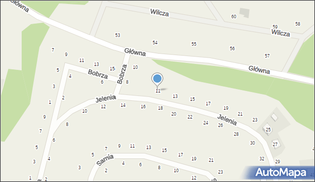 Cieszów, Jelenia, 11, mapa Cieszów