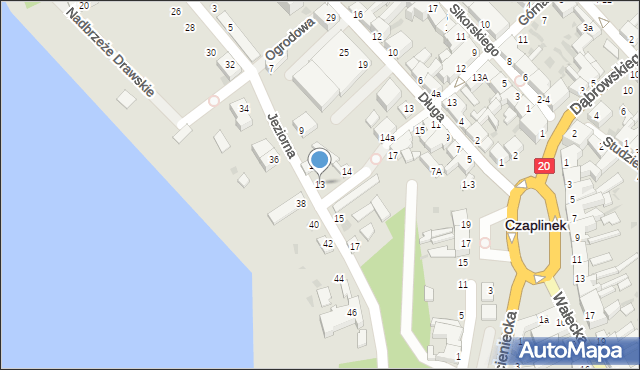 Czaplinek, Jeziorna, 13, mapa Czaplinek