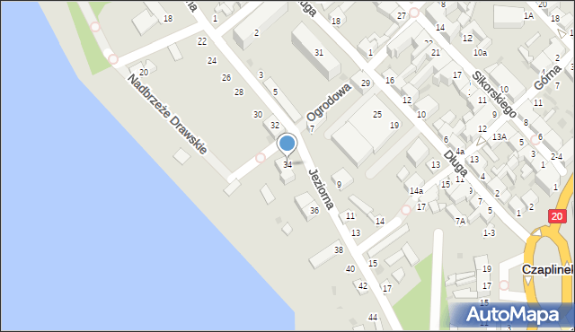 Czaplinek, Jeziorna, 34, mapa Czaplinek