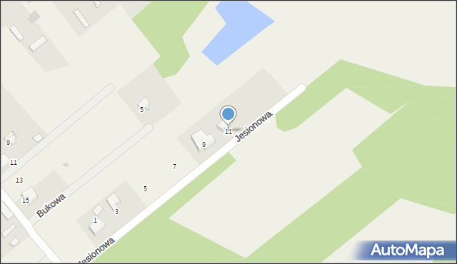 Czarnowiec, Jesionowa, 11, mapa Czarnowiec