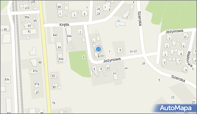 Czerwonak, Jeżynowa, 5, mapa Czerwonak