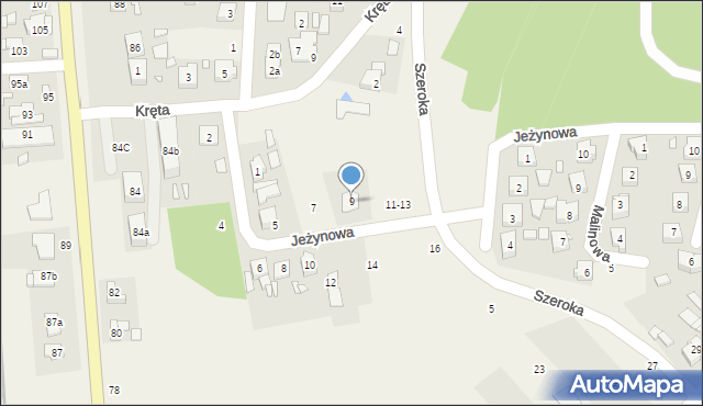 Czerwonak, Jeżynowa, 9, mapa Czerwonak