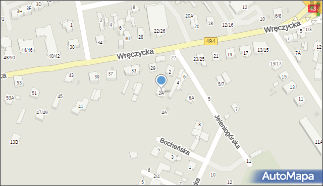 Częstochowa, Jeleniogórska, 2A, mapa Częstochowy