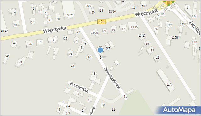 Częstochowa, Jeleniogórska, 5, mapa Częstochowy