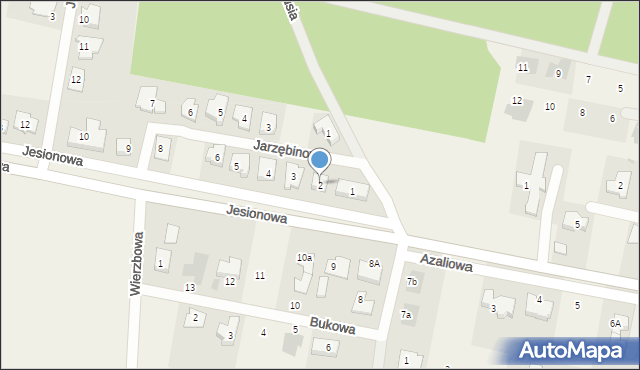 Dąbcze, Jesionowa, 2, mapa Dąbcze