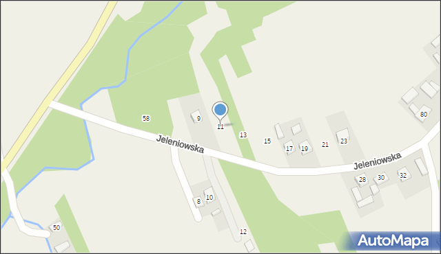 Dębniak, Jeleniowska, 11, mapa Dębniak