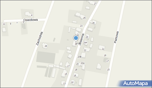 Długie Stare, Jesienna, 19, mapa Długie Stare