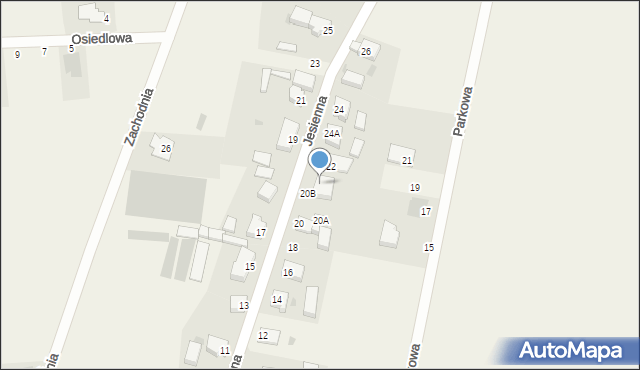 Długie Stare, Jesienna, 20c, mapa Długie Stare