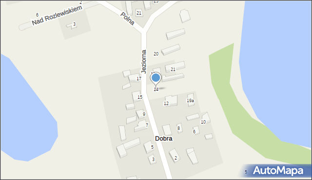 Dobra, Jeziorna, 14, mapa Dobra