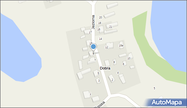 Dobra, Jeziorna, 9, mapa Dobra