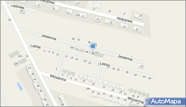 Dobrzykowice, Jesienna, 4g, mapa Dobrzykowice