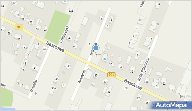 Domaniew, Jesienna, 2, mapa Domaniew
