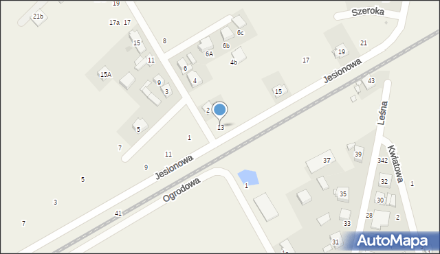 Dopiewiec, Jesionowa, 13, mapa Dopiewiec