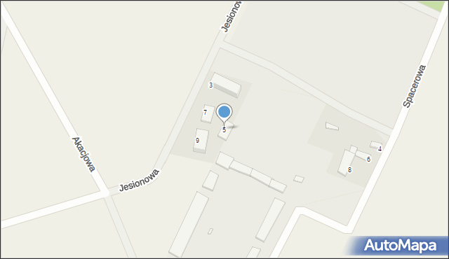 Drozdy, Jesionowa, 5, mapa Drozdy
