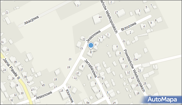 Duszniki, Jesionowa, 6, mapa Duszniki