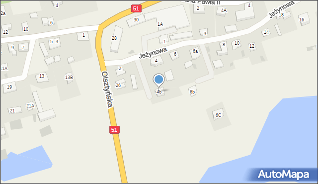 Dywity, Jeżynowa, 4b, mapa Dywity